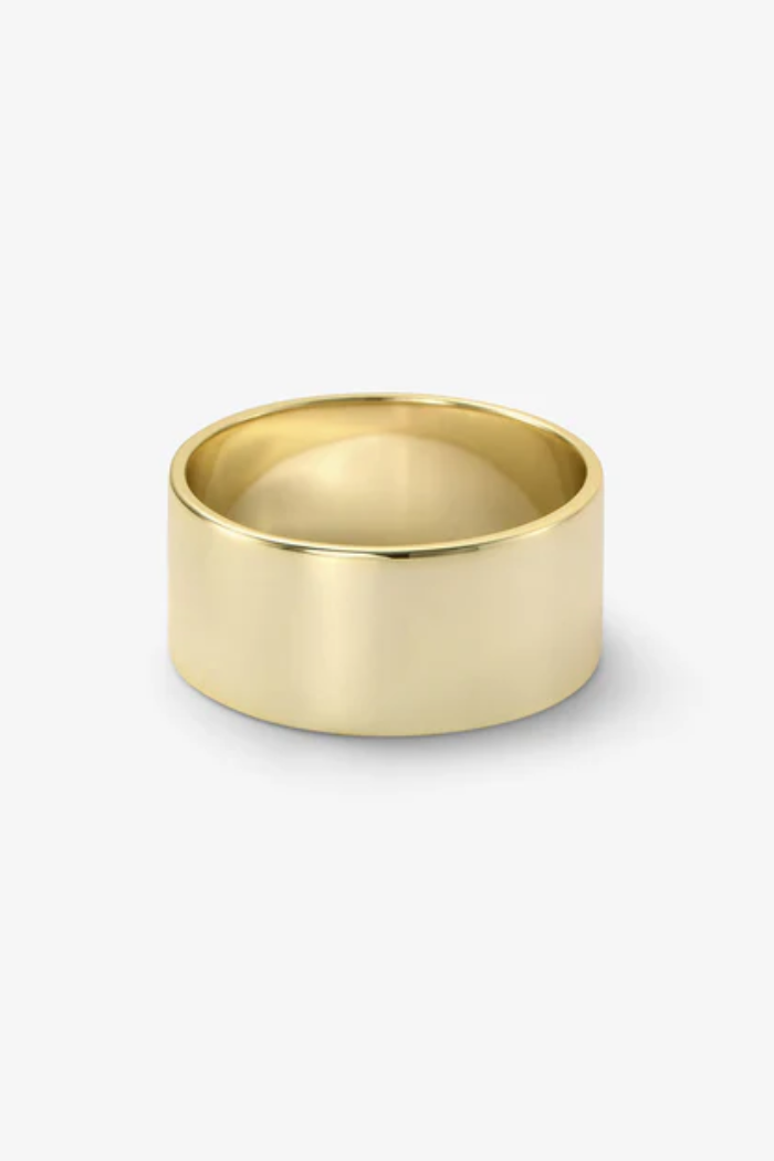 Gold ring on a white background