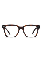 Tortoiseshell eyeglasses on a white background