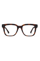 Tortoiseshell eyeglasses on a white background