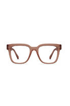 Brown eyeglasses on a white background