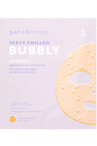 Patchology Bubbly hydrogel face mask packaging on a light purple background