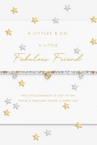 Bracelet with star-shaped charms on a white background with 'A Littles & Co' branding.