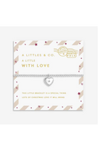 Bracelet with heart charm on a branded card with 'A Littles & Co' text.