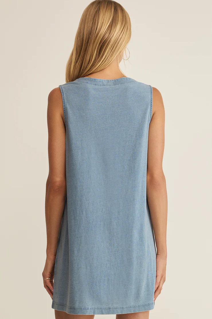 Solace Denim Mini Dress  Blue Gardenia Boutique