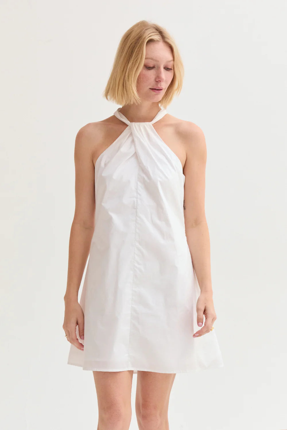 Chloe Poplin Halter Mini Dress
